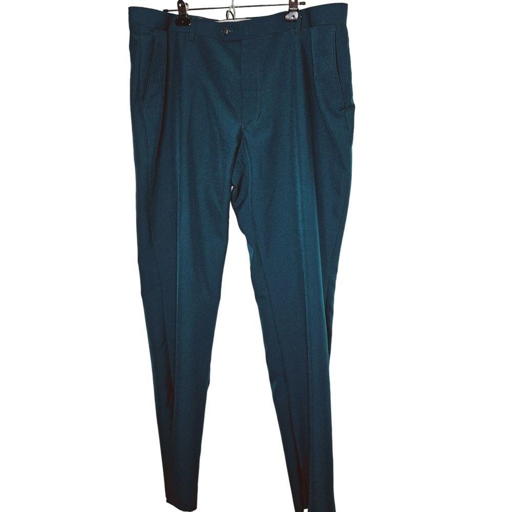 Shinesty The‎ Teal Suit Pants Flat Front Pockets size 42 Flawed